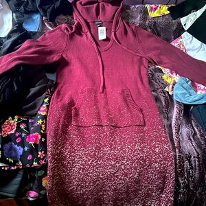 Torrid , ModCloth , sweater dress , size 1X , burgundy , gold , new with tags